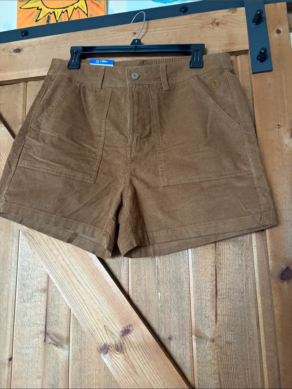 Hang Ten Corduroy High-Rise Shorts in Camel